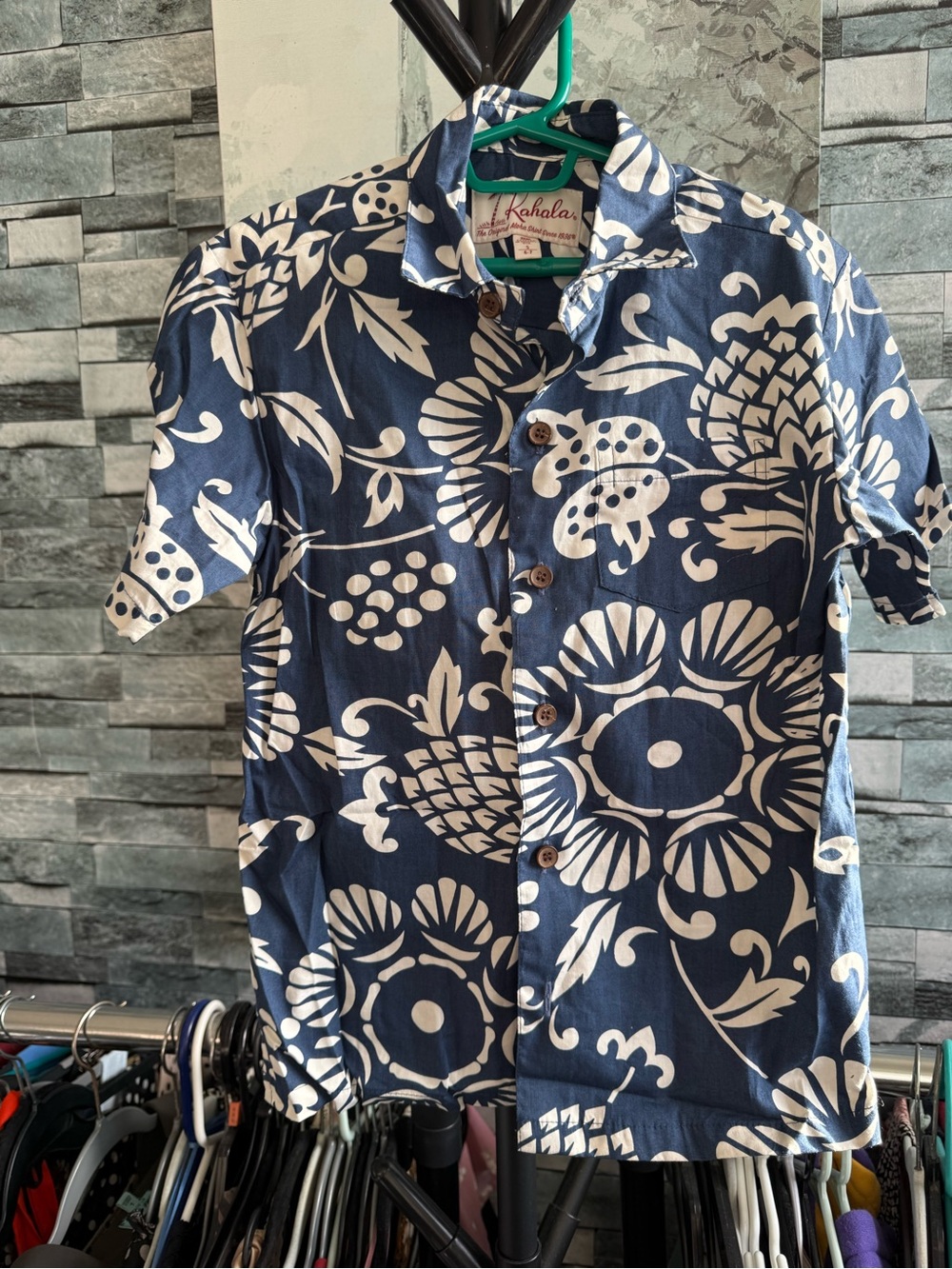 Boy's Blue & Cream Floral Aloha Short-Sleeve Shirt